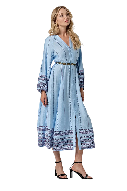 SURKANA LONG SHIRT DRESS SKY BLUE