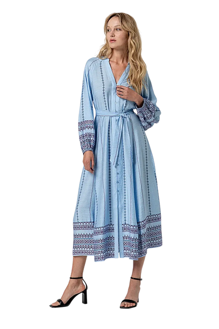 SURKANA LONG SHIRT DRESS SKY BLUE