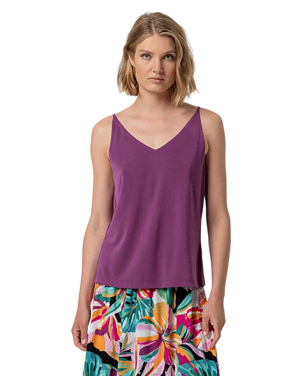 PURPLE V-NECK STRAP TOP