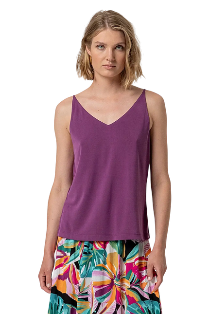 SURKANA V-NECK STRAP TOP PURPLE