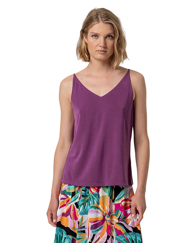 PURPLE V-NECK STRAP TOP