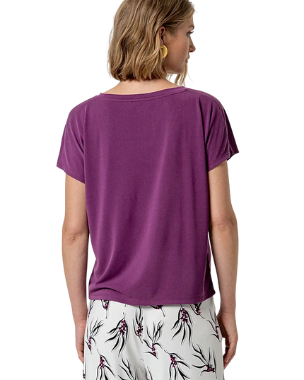 PURPLE SLEEVELESS V-NECK T-SHIRT