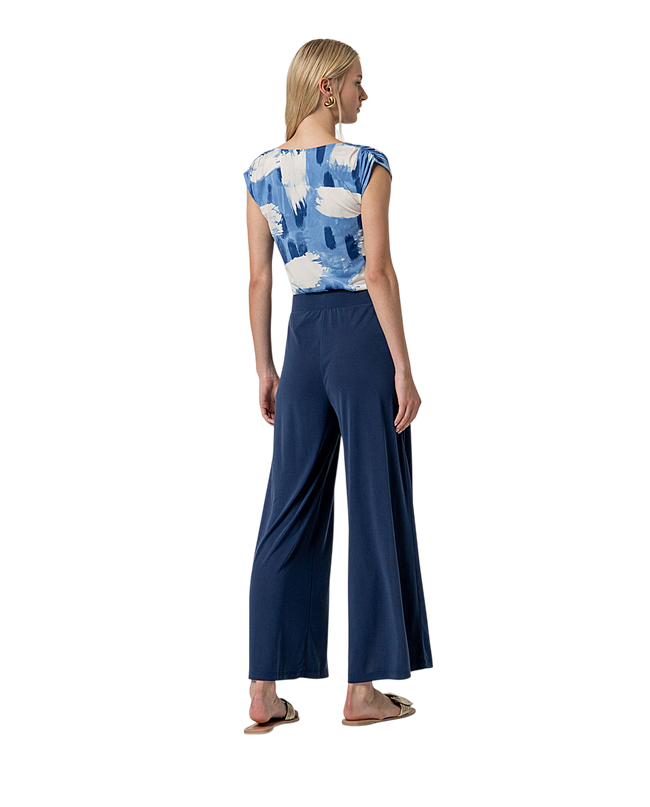 WIDE LEG PANTS NAVY BLUE