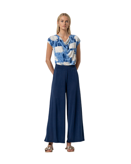 WIDE LEG PANTS NAVY BLUE