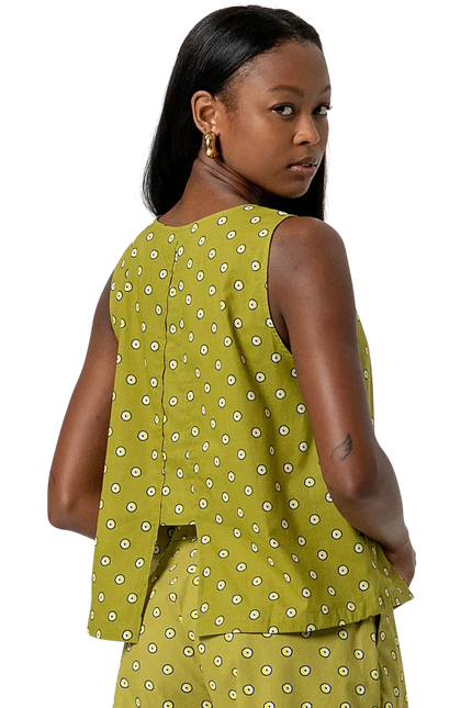 SURKANA SLEEVELESS ROuND NECK TOP GREEN