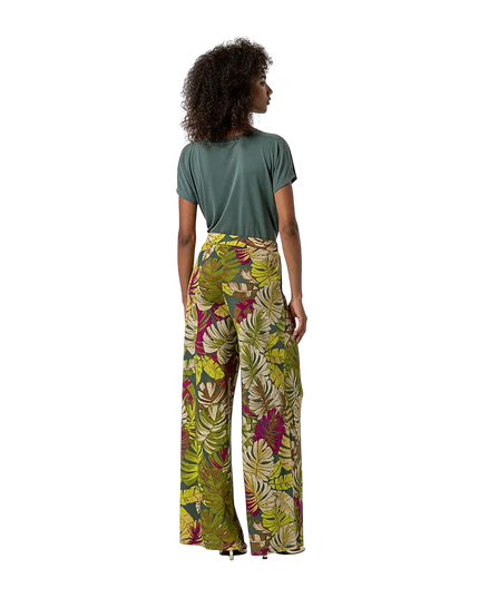 PANTALONI A GAMBA LARGA VERDI