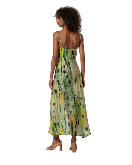 V-NECK STRAP DRESS GREEN