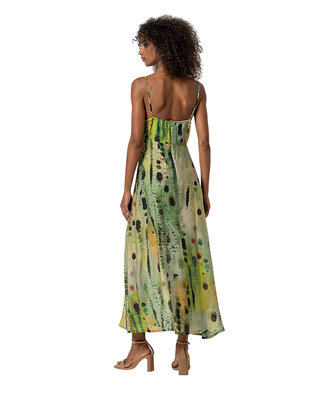 V-NECK STRAP DRESS GREEN