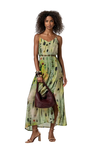 SURKANA V-NECK STRAP DRESS GREEN