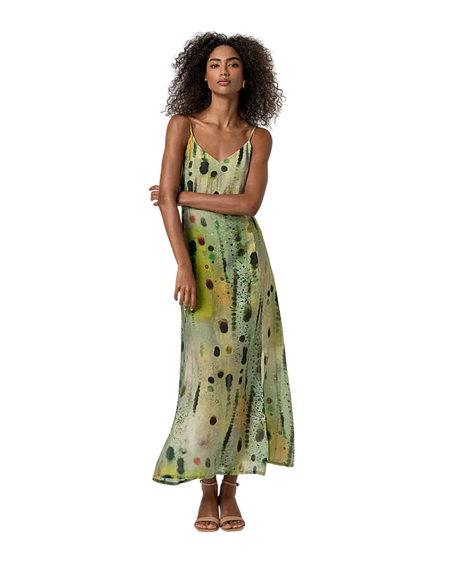 SURKANA GREEN V-NECK STRAP DRESS