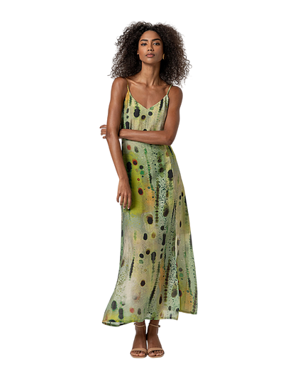 V-NECK STRAP DRESS GREEN