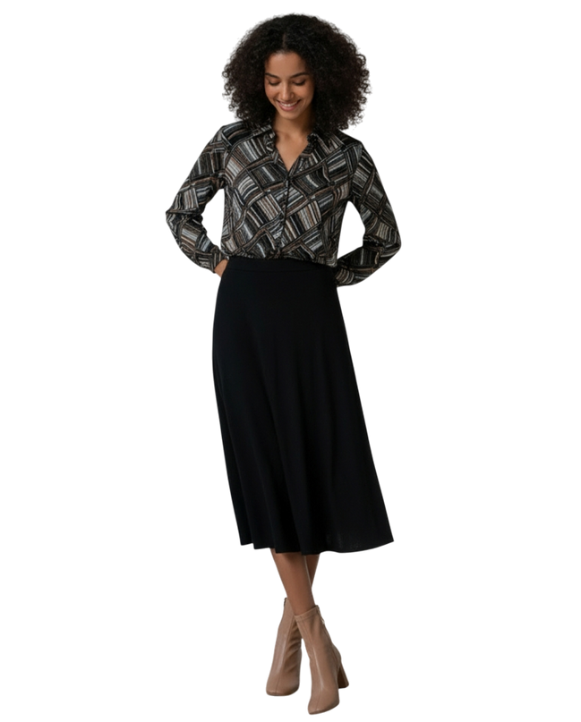 SKIRT PLAIN COLOR BLACK