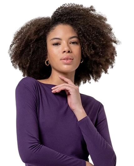 SURKANA BOAT NECK TOP, PAARS