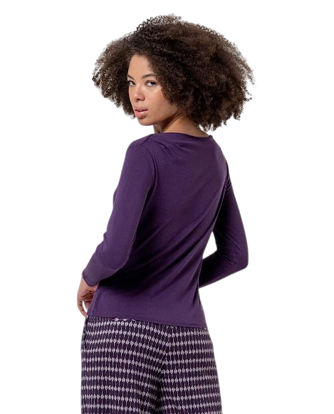 SURKANA BOAT NECK TOP, PAARS