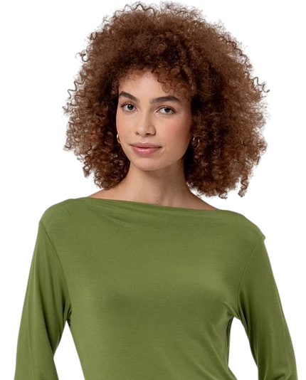 SURKANA BOAT NECK TOP, GROEN