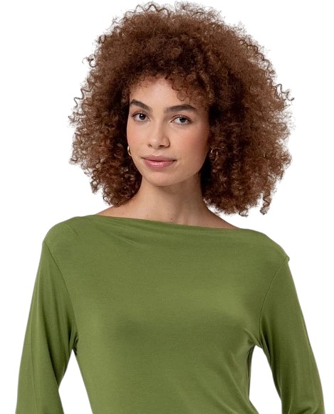 SURKANA BOAT NECK TOP, GROEN