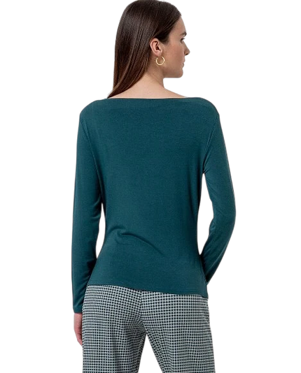 SURKANA BOAT NECK TOP, PETROL