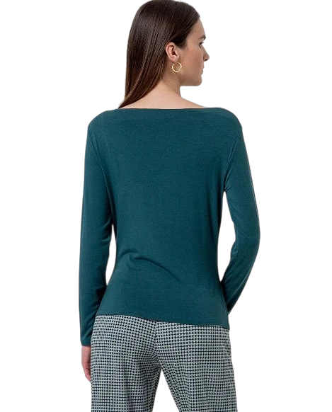 SURKANA BOAT NECK TOP, PETROL