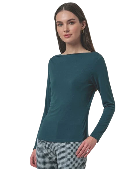 SURKANA BOAT NECK TOP, PETROL