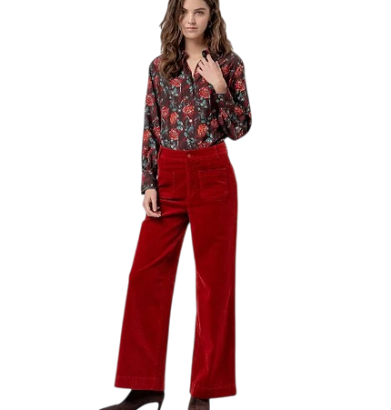 Pantalón de pana SURKANA, rojo burdeos