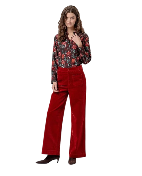 SURKANA CORDUROY BROEK 556TASS523,  BORDEAUXROOD