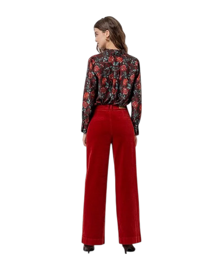 SURKANA CORDUROY BROEK 556TASS523,  BORDEAUXROOD