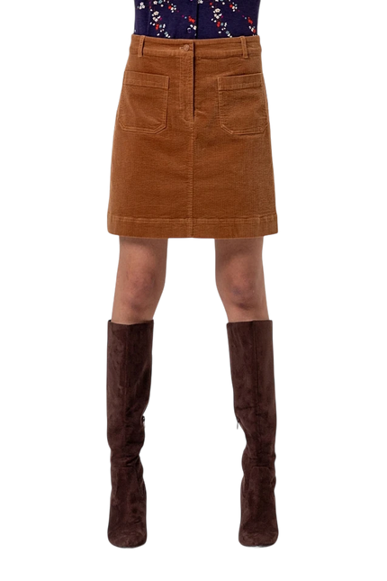 surkana short corduroy skirt with pockets Toffee