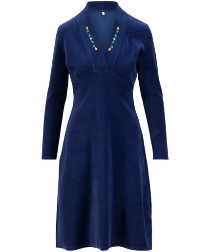 Sukienka Blutsgeschwister Velvet Glamour Aura, Indigo Depths Blue