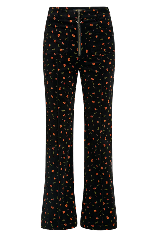 IDA FRONT ZIP PANTS NIVAL BLACK