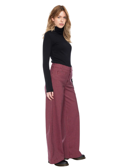 Ruitjesbroek Lacy - red-black-pink