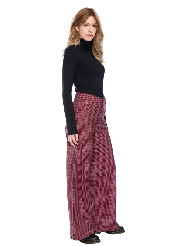 Ruitjesbroek Lacy - red-black-pink