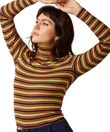 TOP DE CUELLO VUELTO KING LOUIE EIRA A RAYAS MULTICOLOR