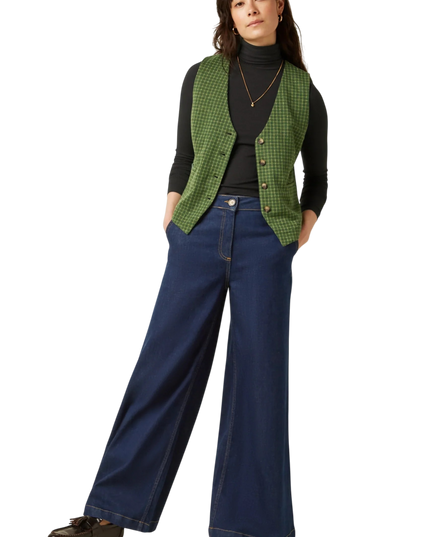 Bianca Gilet Ivy Check, guacemole