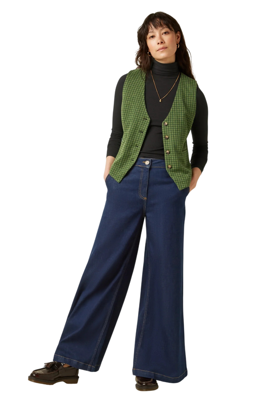 Bianca Gilet Ivy Check, guacemole