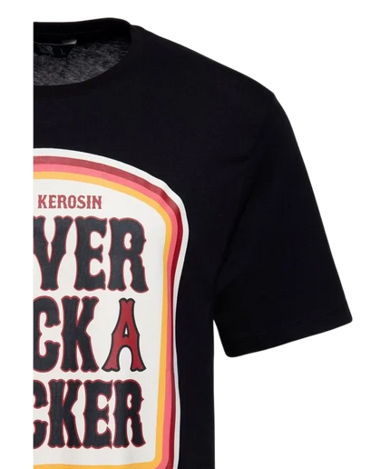 CAMISETA KING KEROSIN "NEVER FUCK A FUCKER", NEGRO