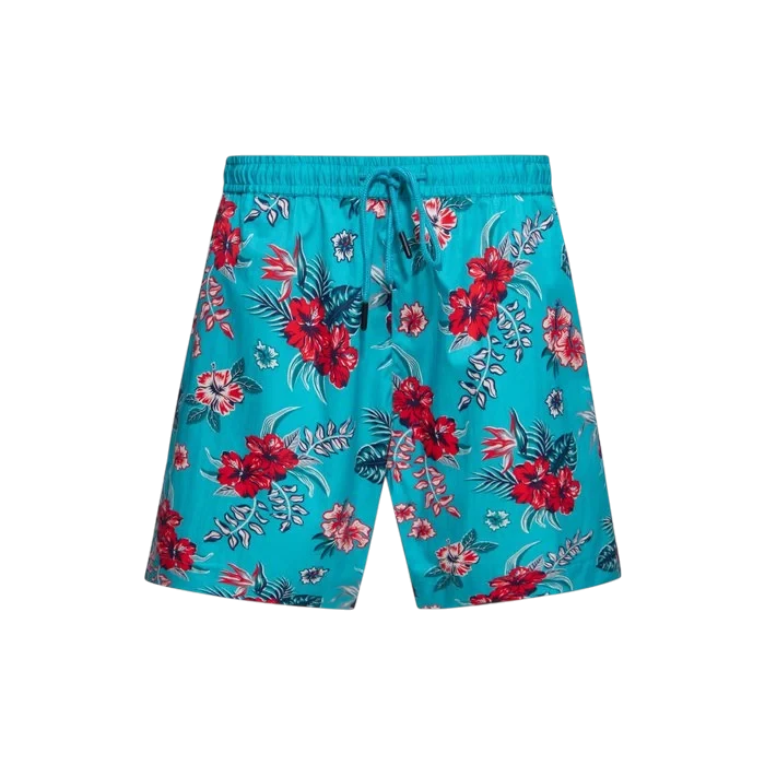 KING KEROSIN KORTE BROEK HIBISCUS, SKY BLUE