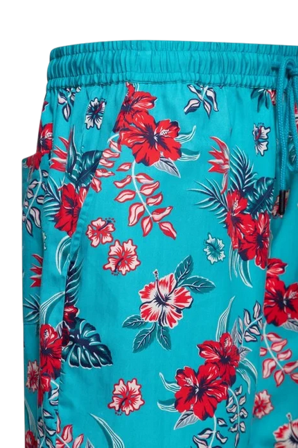KING KEROSIN KORTE BROEK HIBISCUS, SKY BLUE