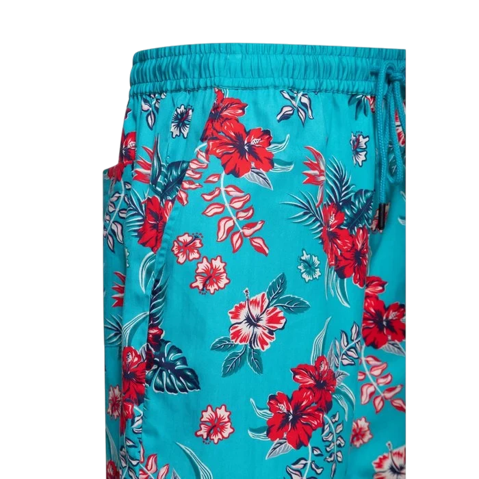 KING KEROSIN KORTE BROEK HIBISCUS, SKY BLUE