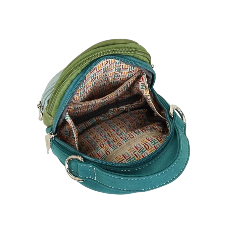 Ditty Hand-/schoudertas/crossbody L. Blue/Green/Petrol Ijsvogel