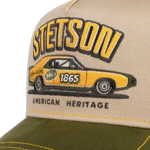 STETSON TRUCKER CAP STETSON RACING, GREEN/ BEIGE