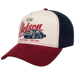 STETSON TRUCKER CAP VINTAGE RACING, WINE/ OFFWHITE