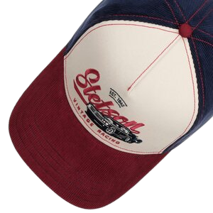 STETSON TRUCKER CAP VINTAGE RACING, WINE/ OFFWHITE