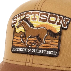 STETSON TRUCKERCAP MUSTANG, BROWN/ BEIGE