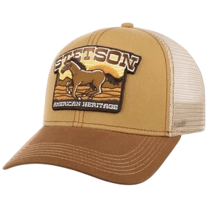 STETSON TRUCKERCAP MUSTANG, BROWN/ BEIGE