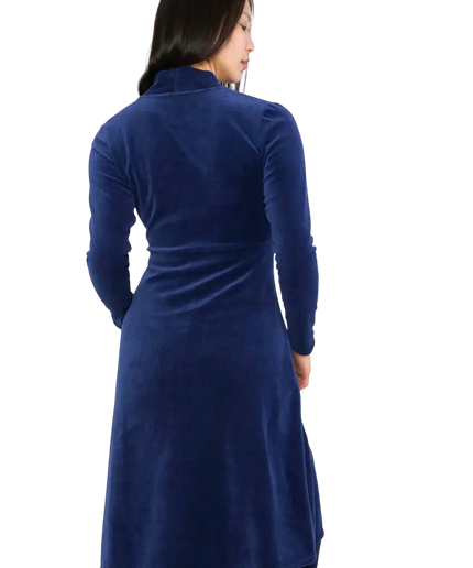Sukienka Blutsgeschwister Velvet Glamour Aura, Indigo Depths Blue