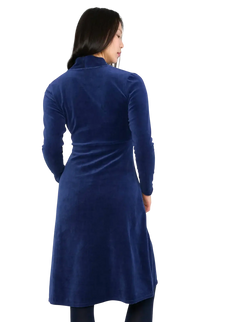 BLUTSGESCHWISTER JURK VELVET GLAMOUR AURA, INDIGO DEPTHS BLUE