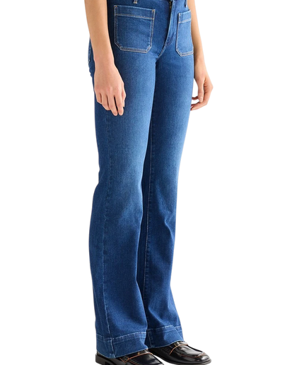 DŻINSY WRANGLER ROZKLOSZOWANE, CIEMNY SPRANY DENIM