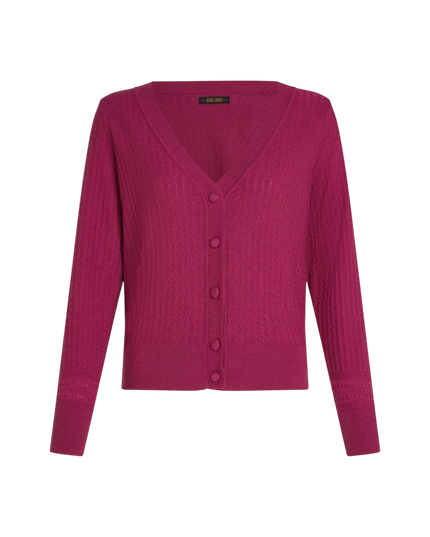Deep V Cardi Cedar violet pink