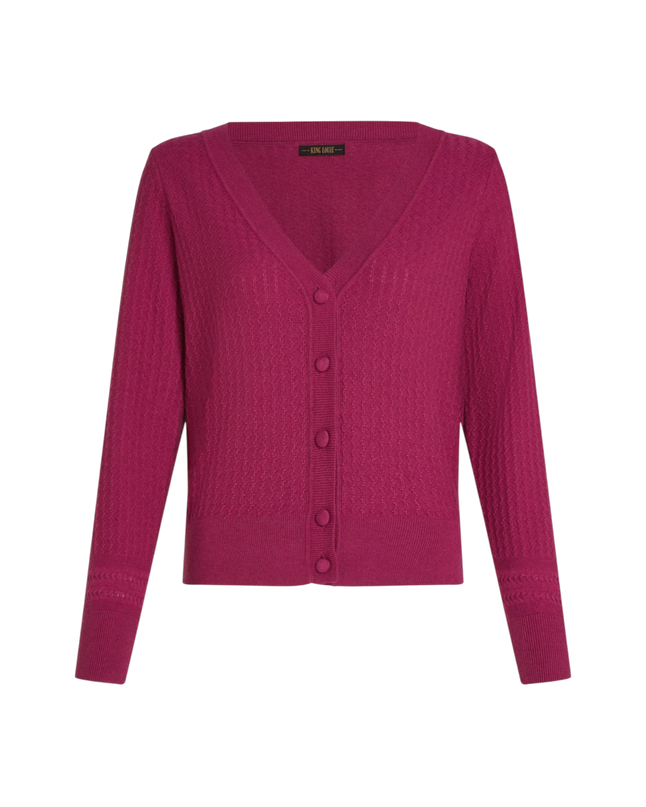 Deep V Cardi Cedar violet pink