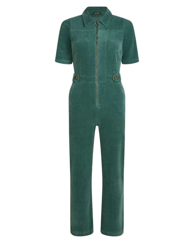 Garbo Zip Jumpsuit Corduroy, matcha green